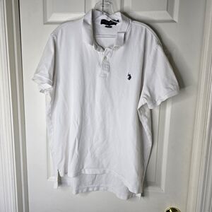 U.S. Polo Assn. Mens White Pique‎ Polo Shirt XL